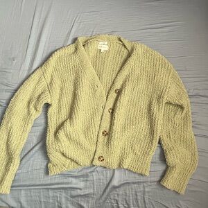 green cardigan